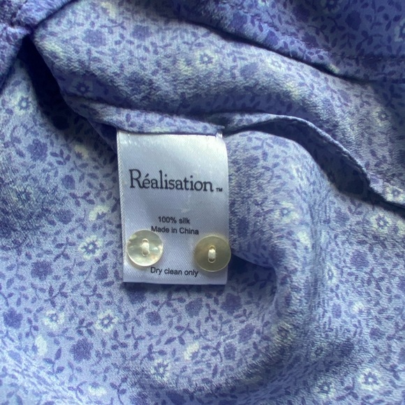 Realization Par Julia Dress in Purple Haze Silk Floral Ruffle Mini Babydoll - Picture 9 of 12